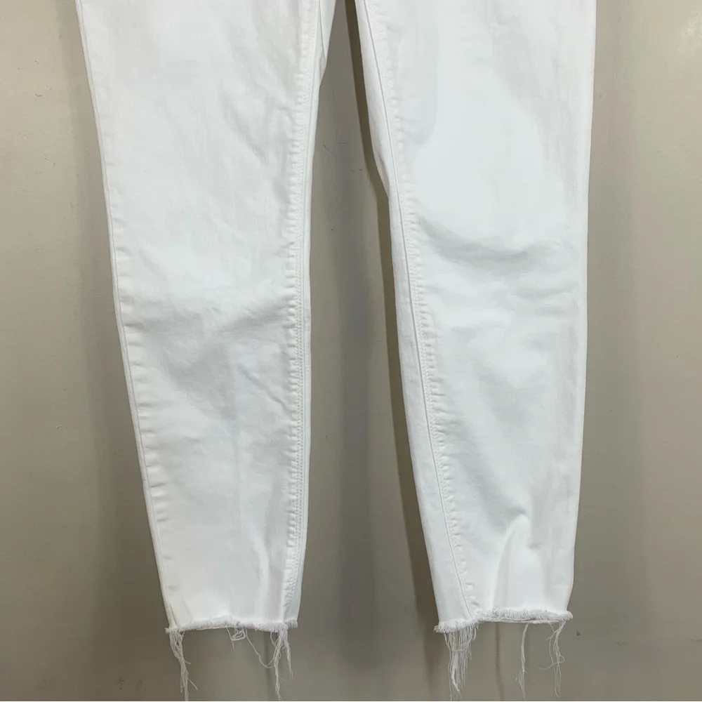 Lucky Brand White Ava Skinny Mid rise Denim Ankle Raw Hem  Jeans-Size 12/31 - Picture 4 of 15